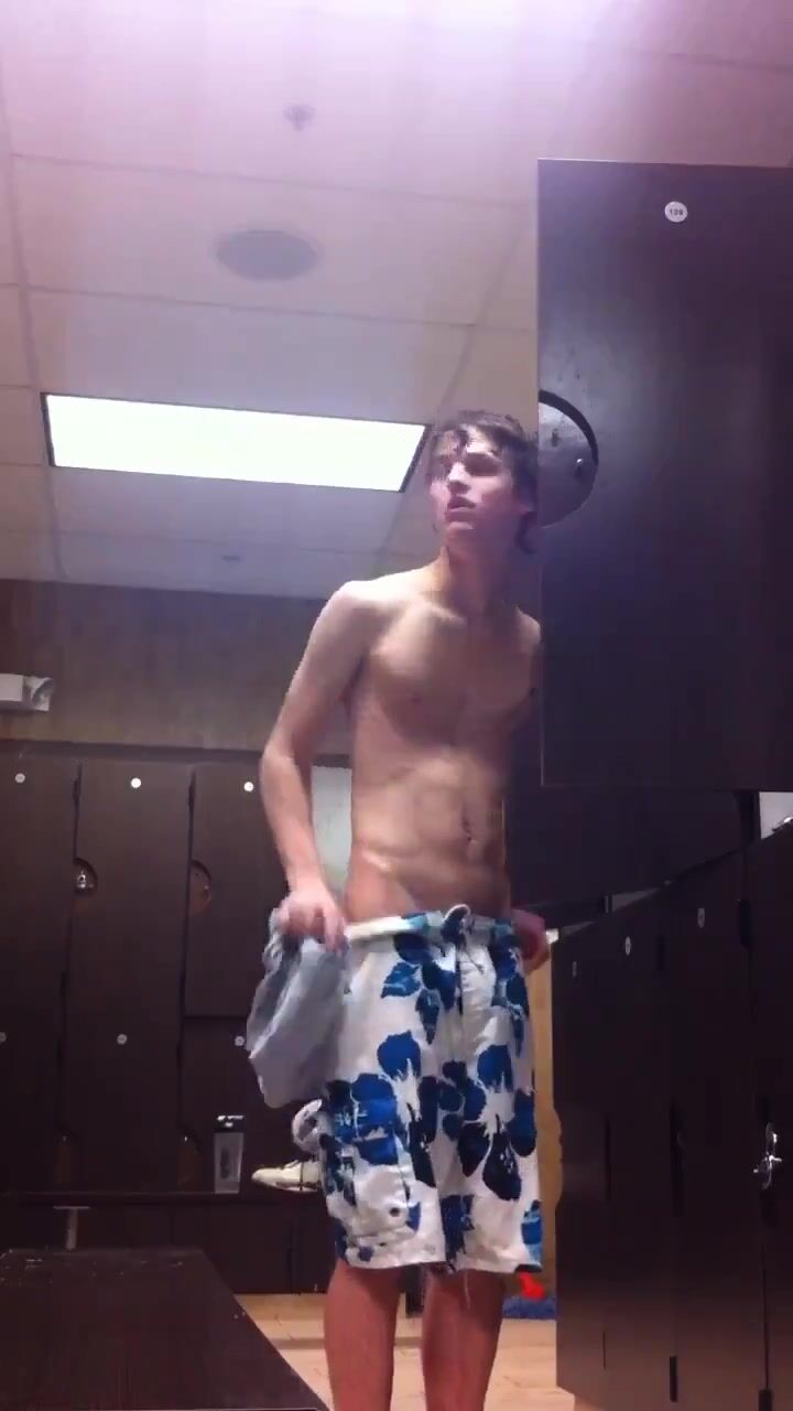 Young lad caught changing on locker spy cam