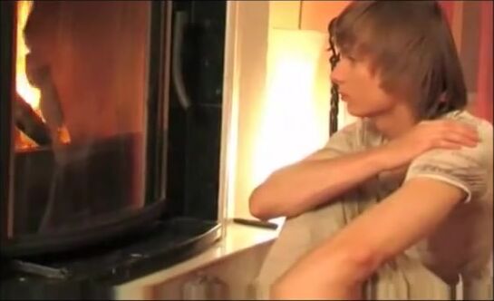 Blonde long haired teen shooter gay porn action