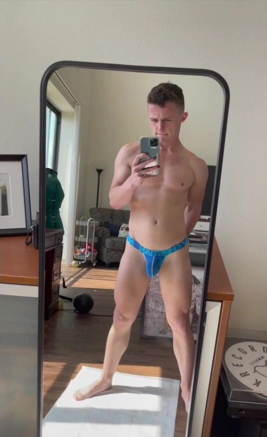 Lucas dildo ass mirror play