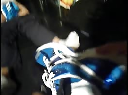 Masturbating with sneakers