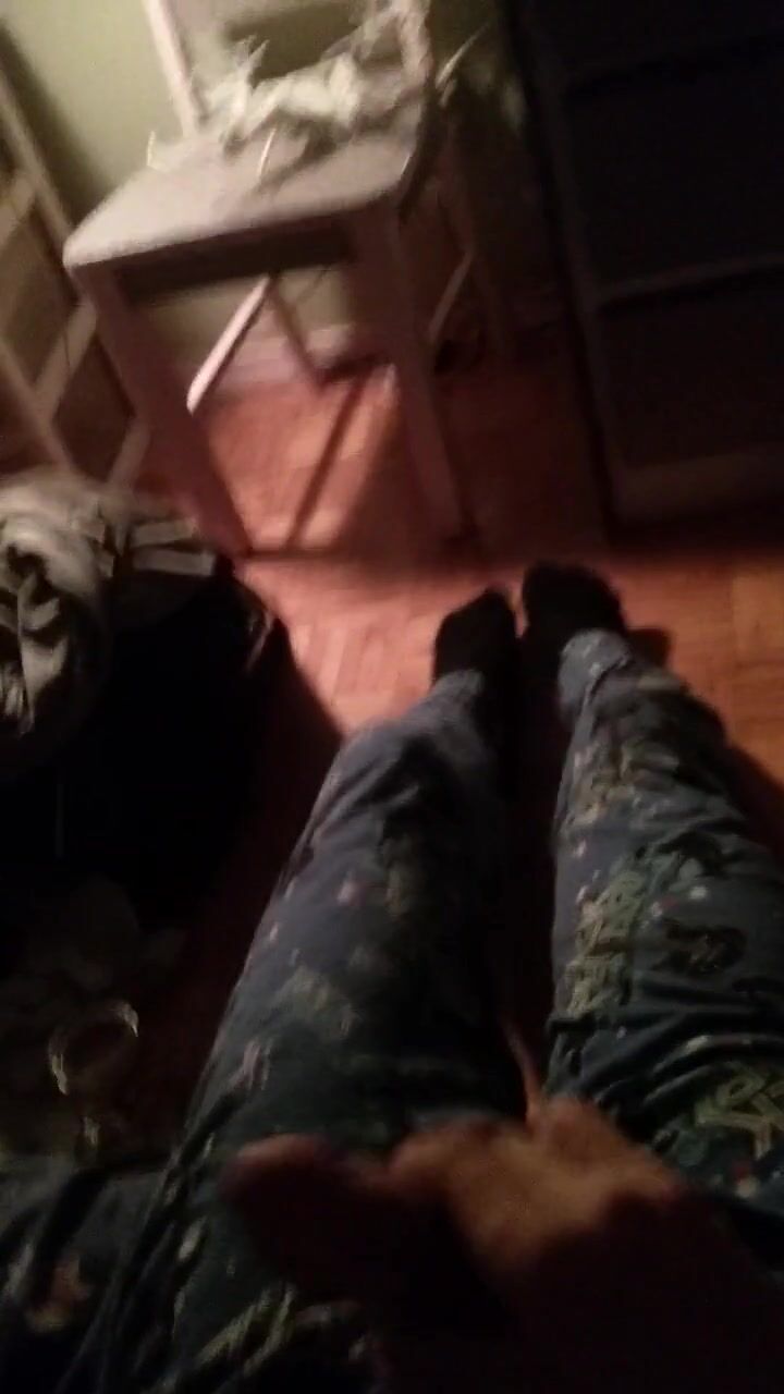 Pyjama and socks masturbation