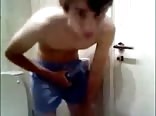 Toilet jerk-off session