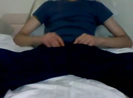 Twink plays with his hard cock 4