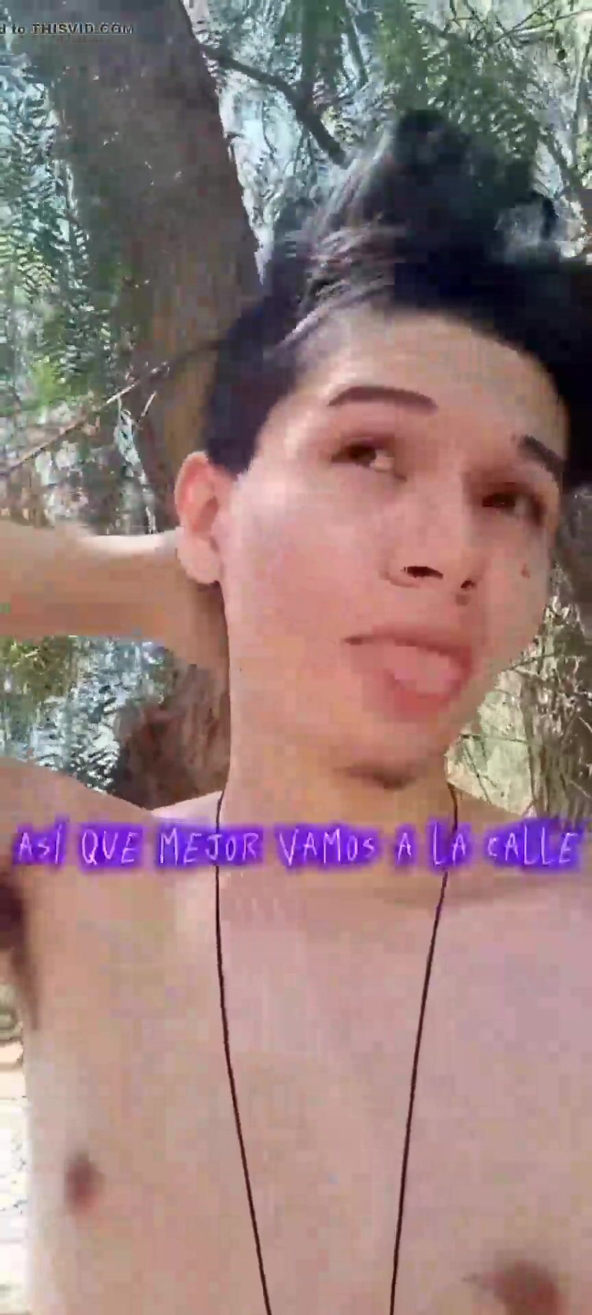 Mexican exhibitionist shows off bareback cock