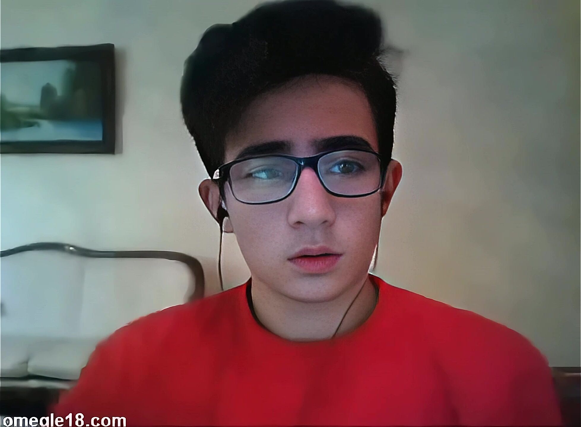 Middle eastern twink wanks and cums hard in college dorm room