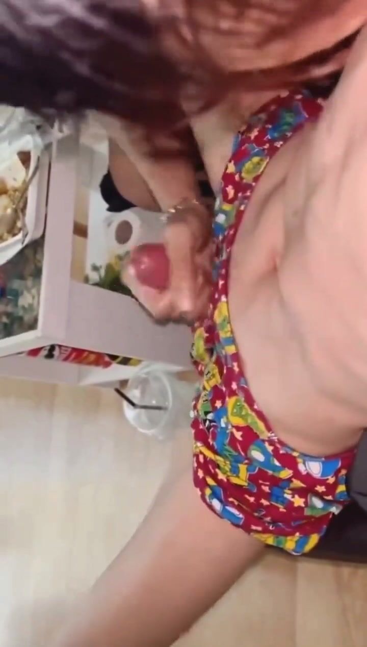 Moaning twink gets bareback handjob and head