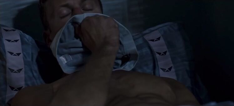 Twink sniffs daddy’s muscle jockstrap, strokes cock till bareback load