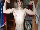 Muscle boy strips and shows off his body - no cum