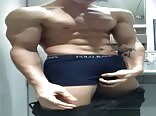 Muscle lad jerks off on plane gay porn