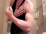 Muscle teen poses and jerks