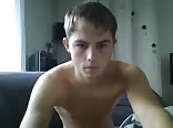 Naked boy strokes and sperms