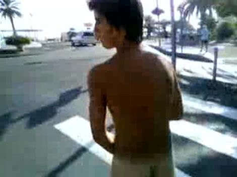 Caught naked in public