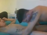 Naked lovers having fun on cam