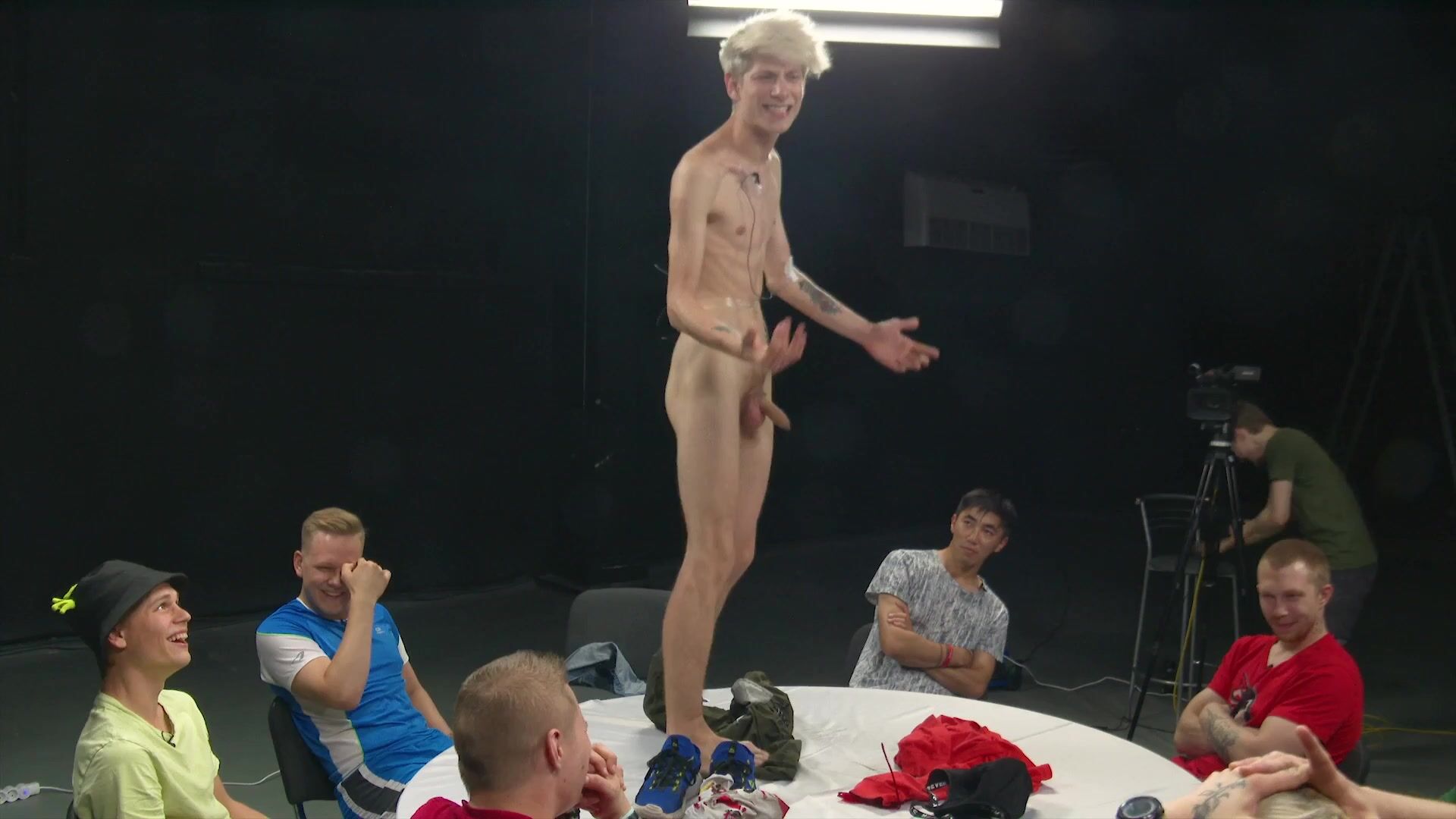 Russian twink strokes hard cock on cam