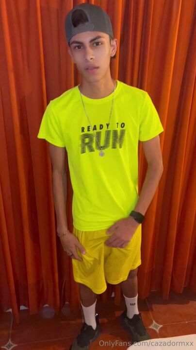 Neon shorts and a long dick [of]
