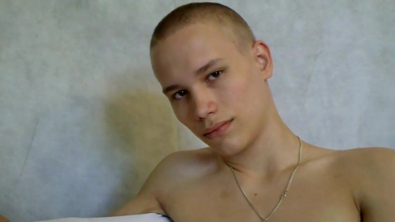 Cute slim boy in hot solo cock stroke