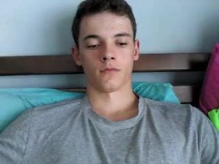 Cute nice boy strips & cums solo on cam