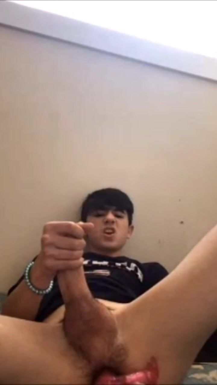 Nice boy uses his butt and wanks