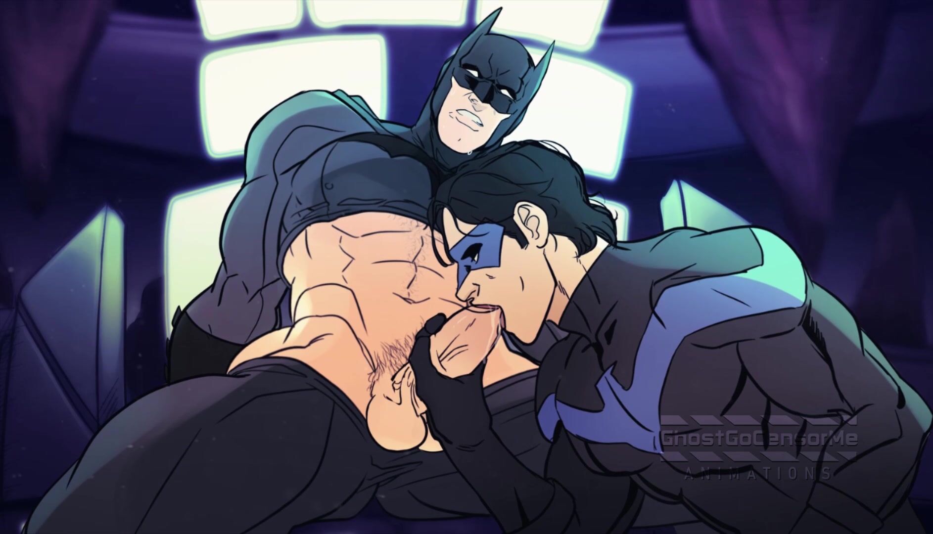Batman wird von nightwing gesaugt und gefickt gay-porno