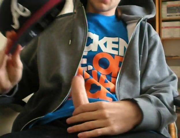 Twink strokes cock and cums
