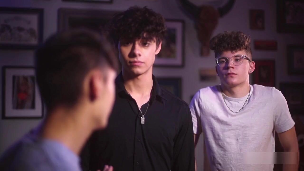 Three twinks share a room for gay porn videos