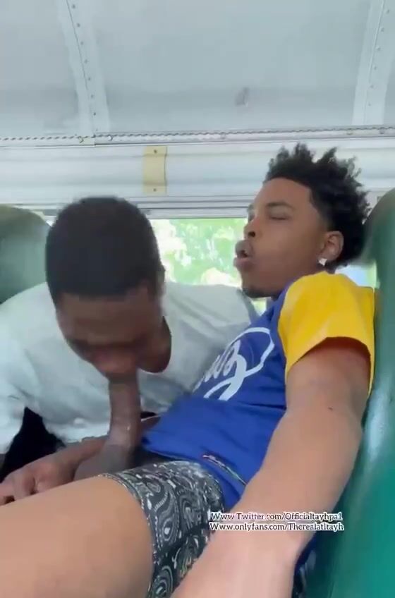 Black boys give oral at the bus stop