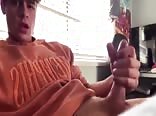 Orange shirt boy busts a nut online