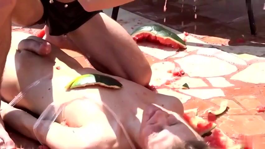 Boys engage in outdoor bareback bondage