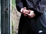 Trackies wank boys outside