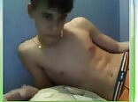 Hot twink cums after shower