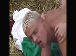 Playing in the hay