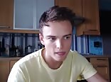 Twink masturbates pretty cock