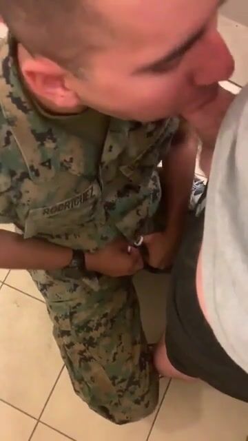 Private rodriguez swallows a hot mouthful of cum
