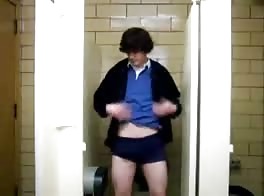 Public bathroom wank session