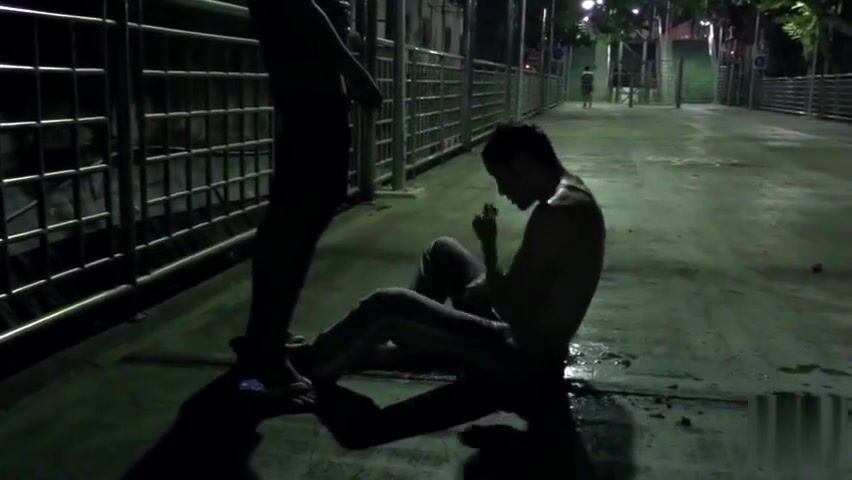 Public twink piss dominated outside
