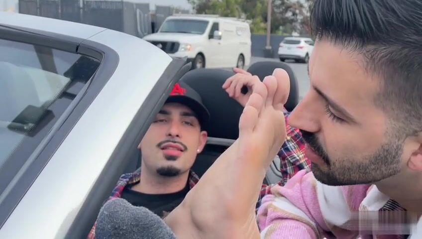 Public suck and feet worship action