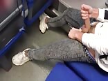 Twink strips and wanks on the train