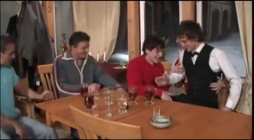 Teen gays in raw classic orgy film