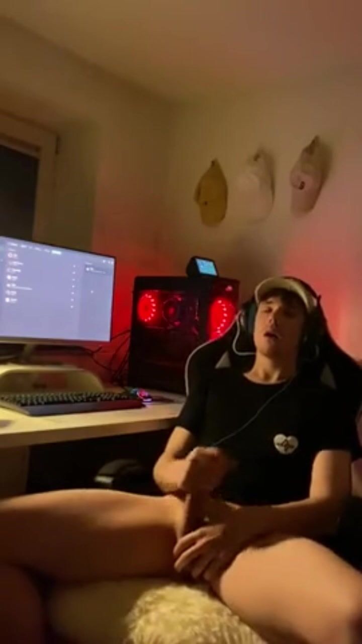 Gamer plays with his joystick