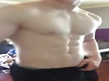 Redhead jock strokes his hard cock