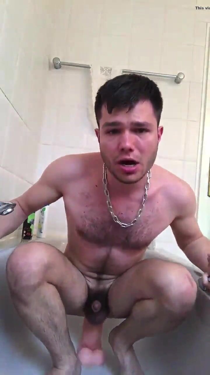 Riding his dildo and cumming