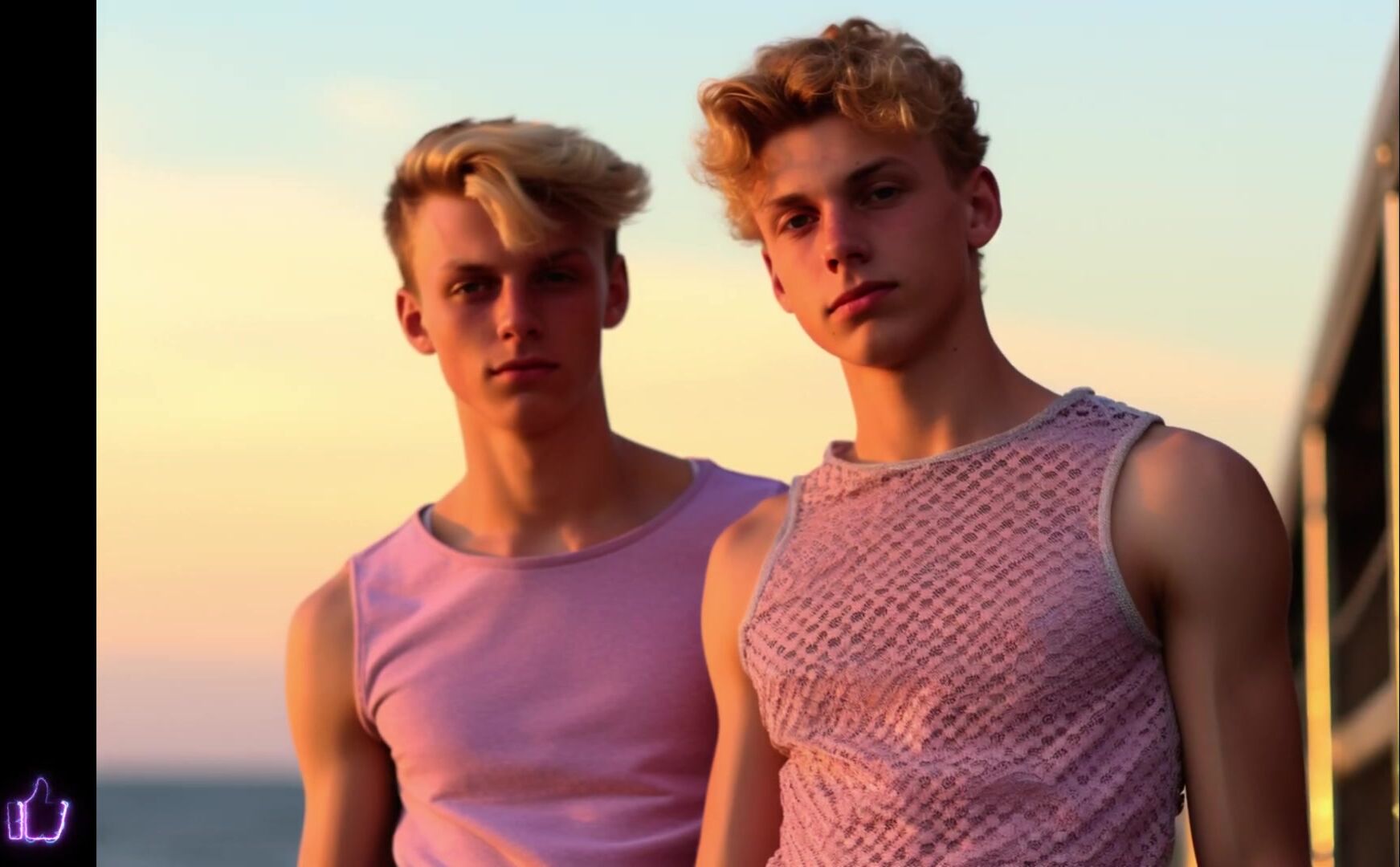 Twink boys in pink tank tops steal the show with barbie vibes
