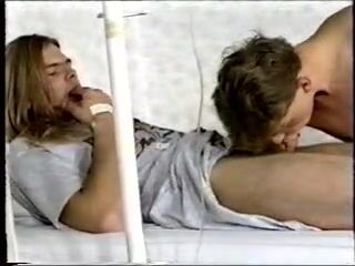 Doctor barebacks muscle twink’s tight ass