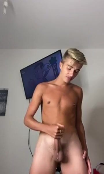 Rubax video - handsome twink hard dick hands free wank