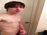 Cum rubbed on boy pussy after hot masturbation