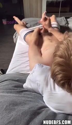 Ginger twink sabian strokes his cock