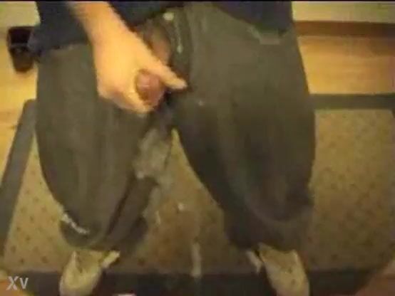 Naughty sagger boy unloads cum