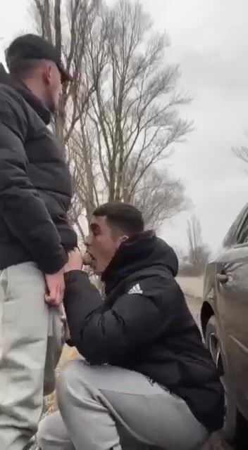 Scally nike adidas fuck and cum in the open air