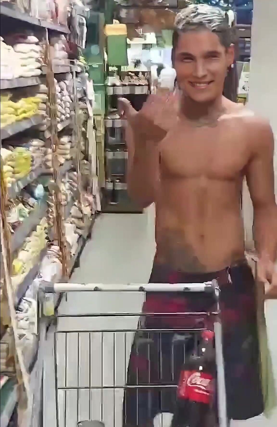 Twink gets banged on shopping cam