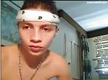 Cute boy masturbates in secret bedroom